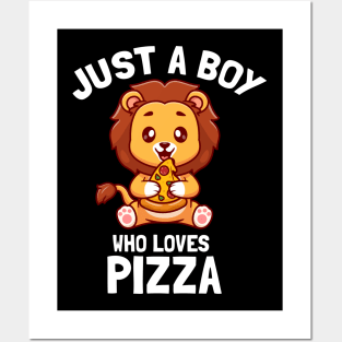 Just A Boy Who Loves Pizza Cute Italian Food Lover Posters and Art